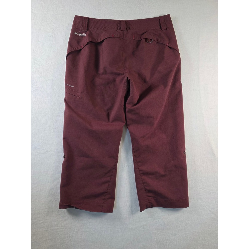 Columbia Titanium Capri Pants Omni-Shade Packable Hiking Size 4 Burgundy Outdoor - Picture 10 of 10